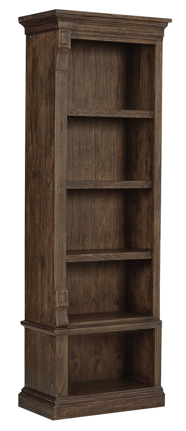 Hekman Wellington Estates Office Executive Left Bookcase - Solid Wood Bookshelf w/Adjustable Shelves & Floor Levelers, Classic Wooden Bookcase, Premium Office and Home Library Book Storage Furniture