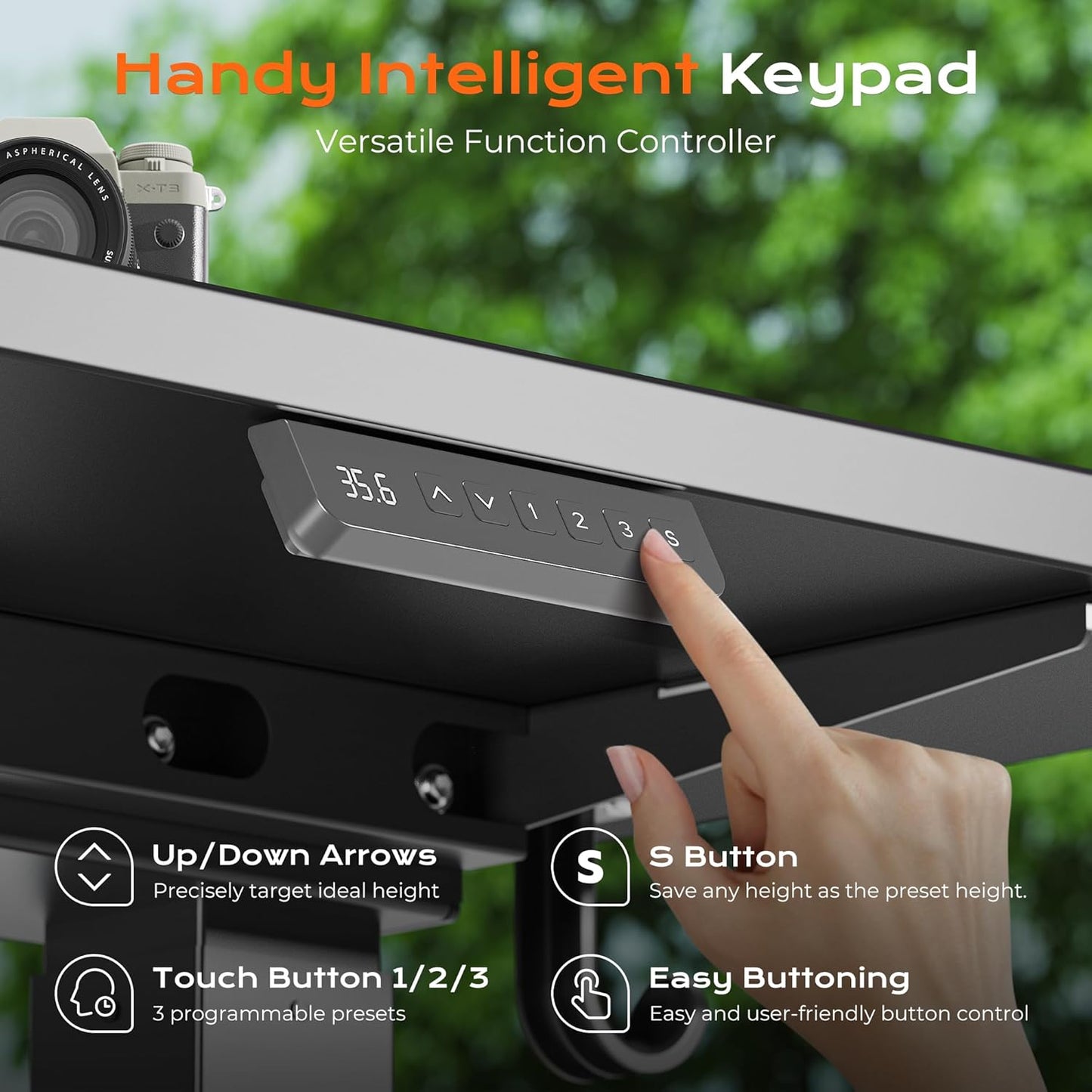 Huuger Dual Motor Electric Standing Desk Frame, Sit Stand up Desk Leg for 47.2” to 86.6” Desktop, Computer Desk Leg with Cable Tray, 3 Memory Height Presets, 2 Hooks, Black Frame Only