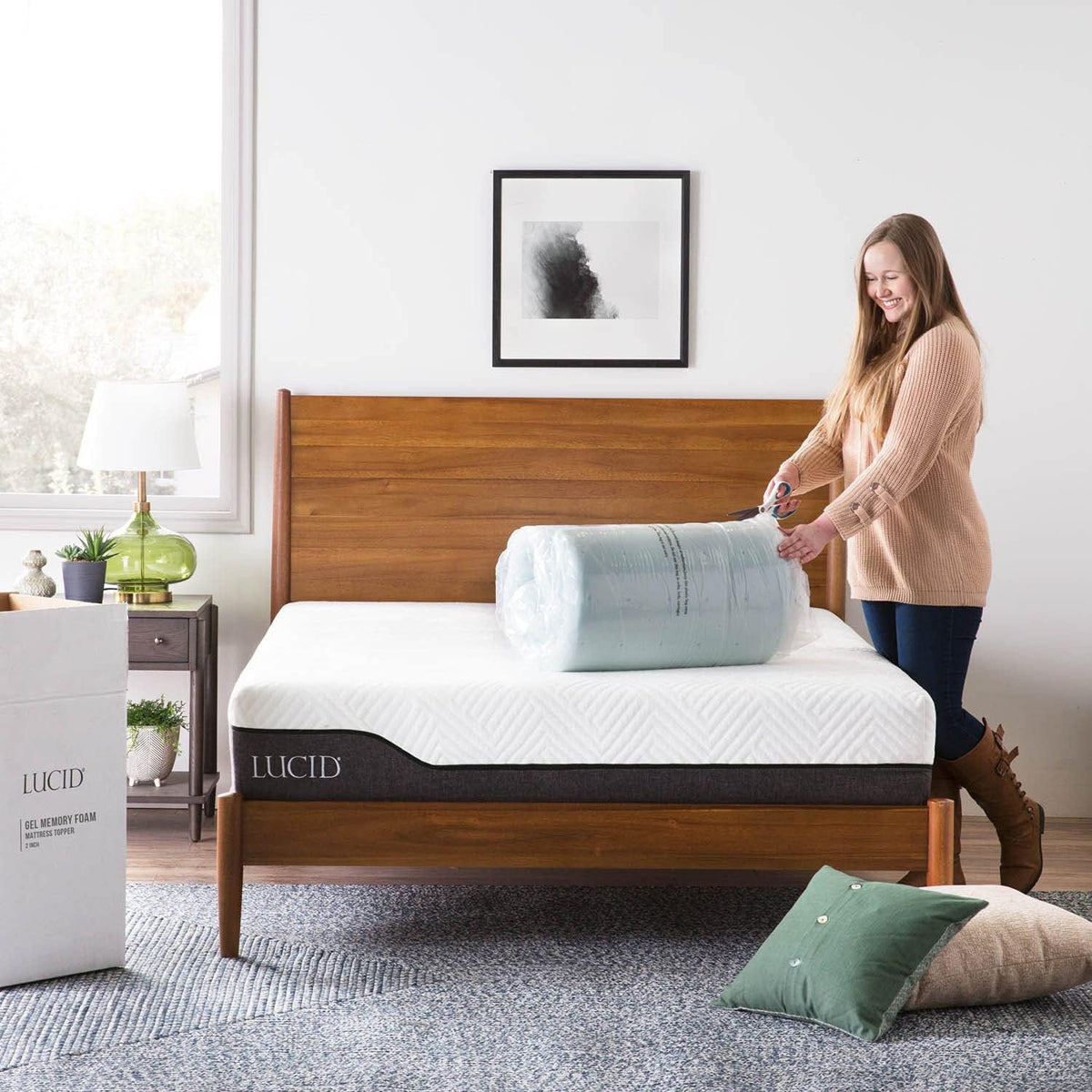 LUCID 3-inch Ventilated Gel Memory Foam Mattress Topper - Twin