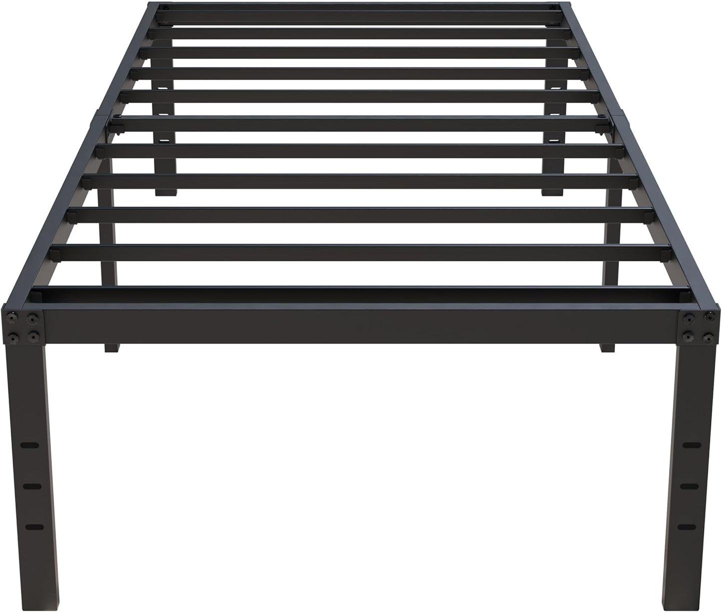 18 Inch Twin XL Bed Frames, Metal Platform Twin XL Bed Frame with High Storage, Eassy Assembly 2,500 Lbs Heavy Duty Bedframes, Black