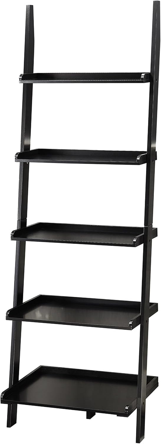 Convenience Concepts American Heritage 5 shelves Bookshelf Ladder, Black