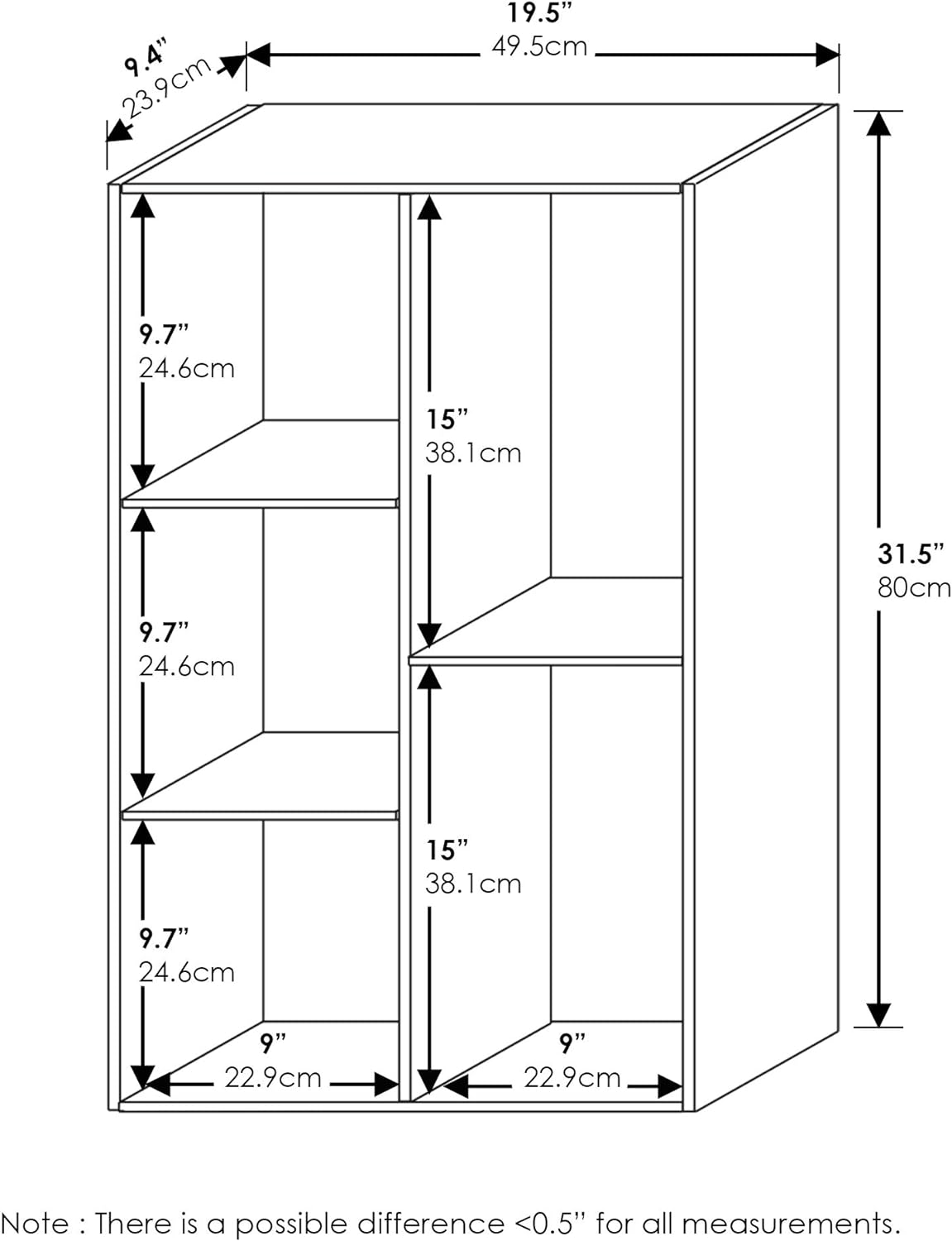 Furinno 5-Cube Reversible Open Shelf, White/Pink 11069WH/PI