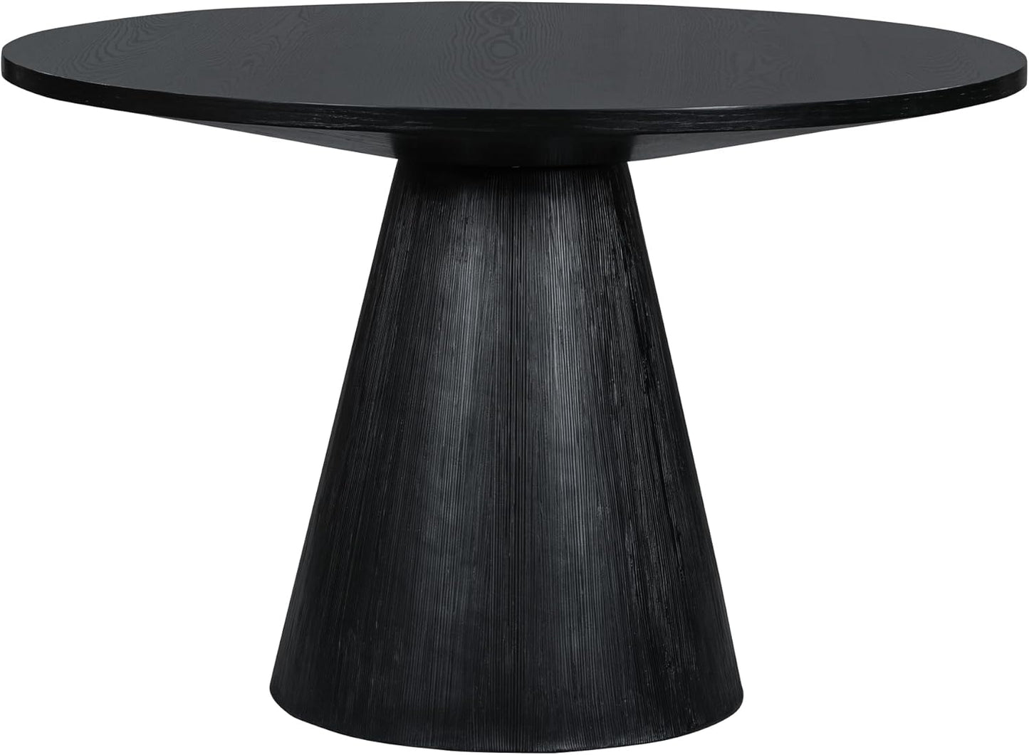 Wooden Kitchen Round Dining Table for 4-6, Round Kitchen Table with Circular Tabletop with Wood Pedestal Base, Rustic Farmhouse Furniture