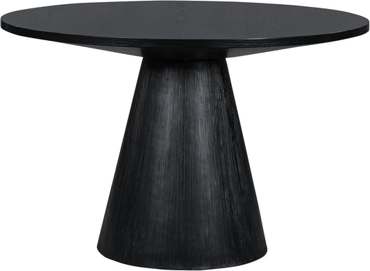 Wooden Kitchen Round Dining Table for 4-6, Round Kitchen Table with Circular Tabletop with Wood Pedestal Base, Rustic Farmhouse Furniture