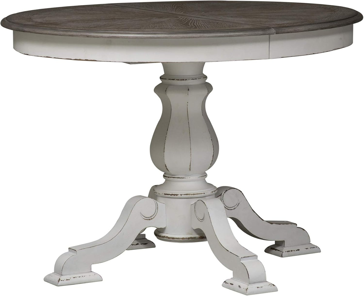LIBERTY FURNITURE INDUSTRIES, INC. Magnolia Manor Opt 5 Piece Pedestal Table Set, Antique White, Width 42" x Depth 60" Height 30"