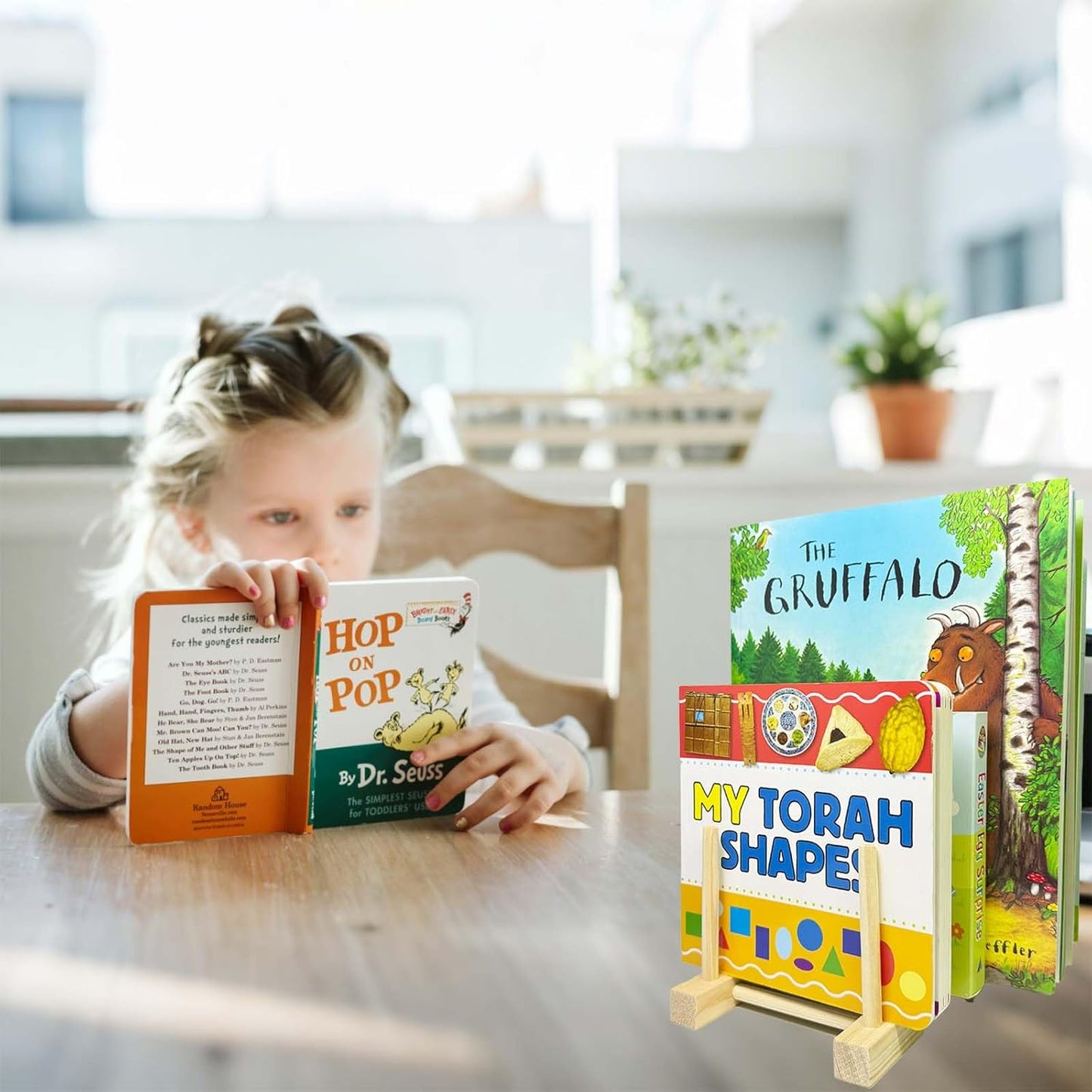 2 Pcs Wooden Kids Bookshelf,Toddler Book Display Shelves Children Book Rack Suitable Kids Rooms, Nursery & Classroom,Mini Bookshelf, Desktop Shelf