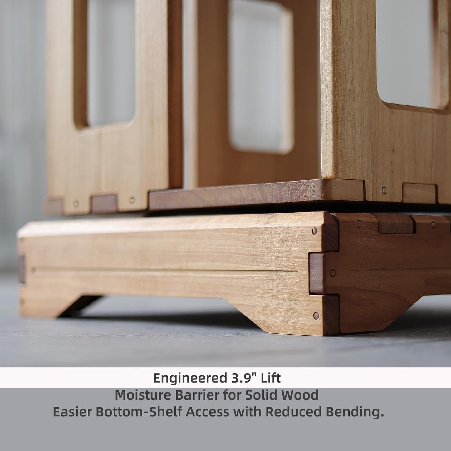 Wooden Rotating Bookshelf, Larger Solid Wood Revolving Bookcase,360°Spinning Book Shelf Tower,Floor Standing Storage Rack,Corner Organizer for Small Space,Study,Office,17"x17"x69.75"(5-Tier)
