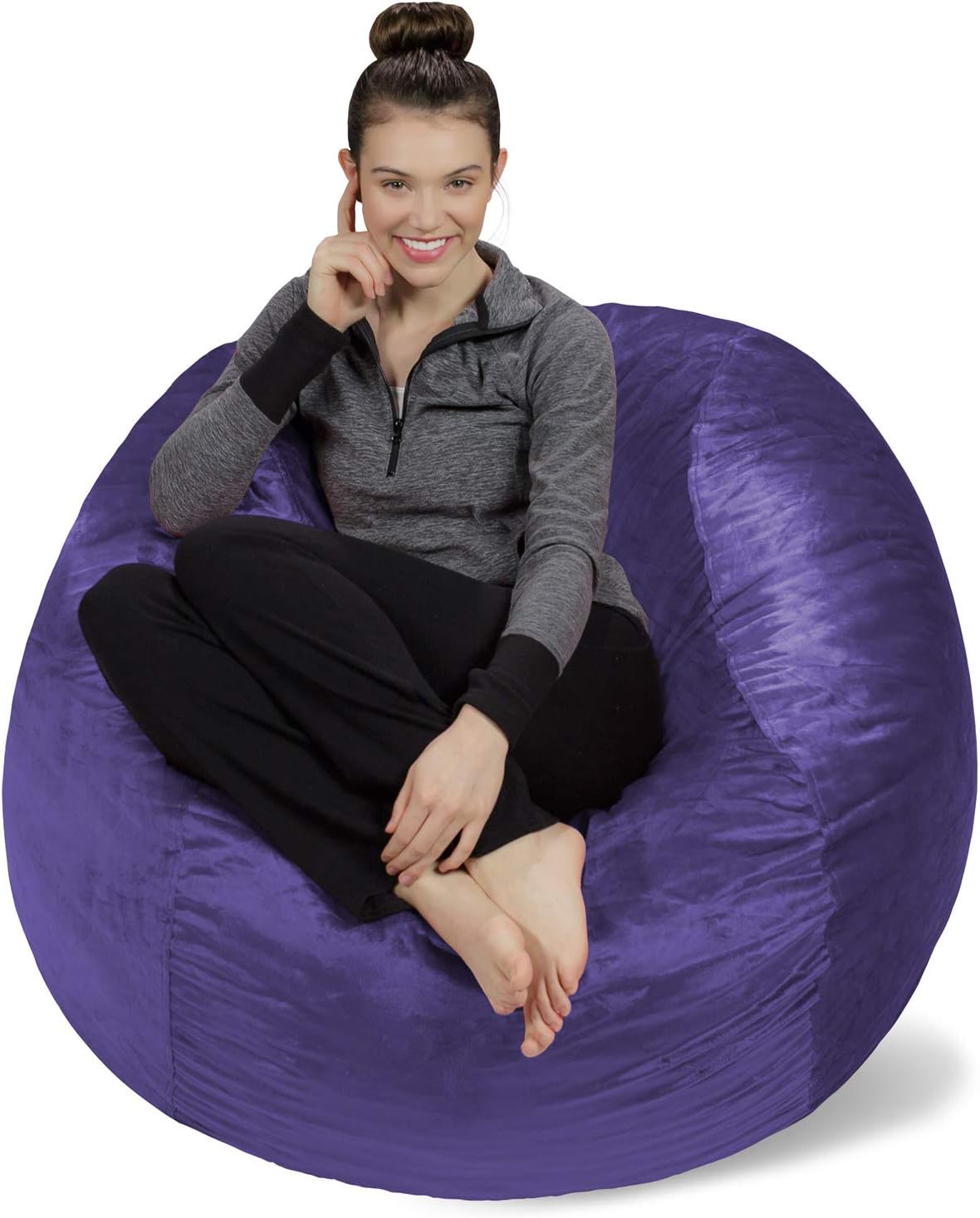 Sofa Sack Bean Bag Chair Cover, 4-Feet, Purple