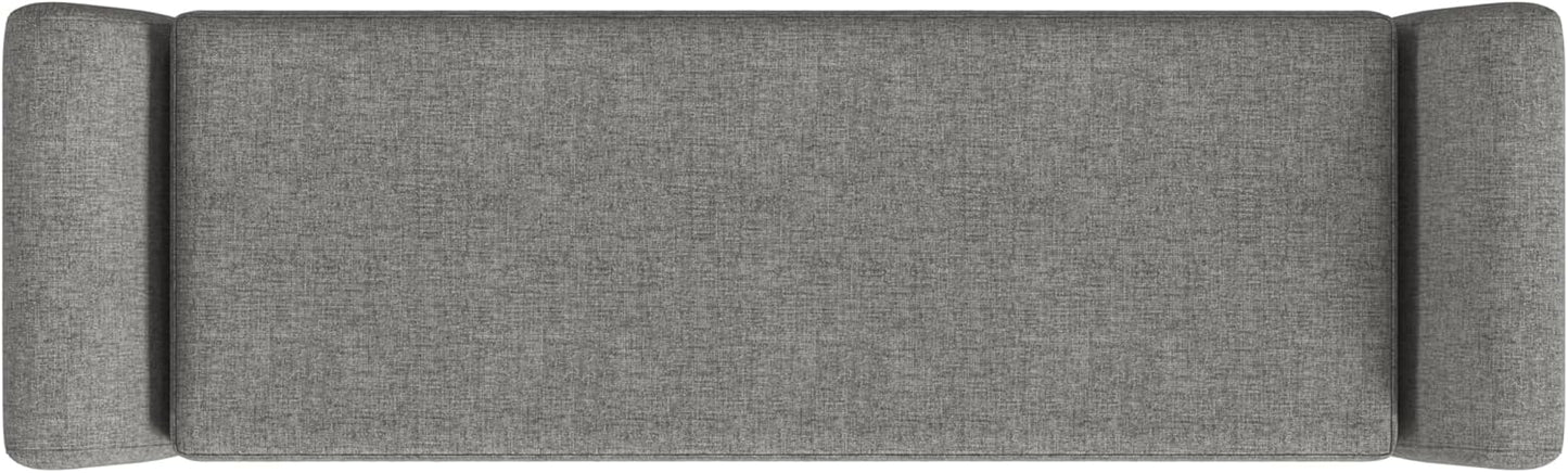 HomePop Modern Storage Bench with Wood Legs Home Décor|Bench with Storage for Living Room & Bedroom - Gray Woven