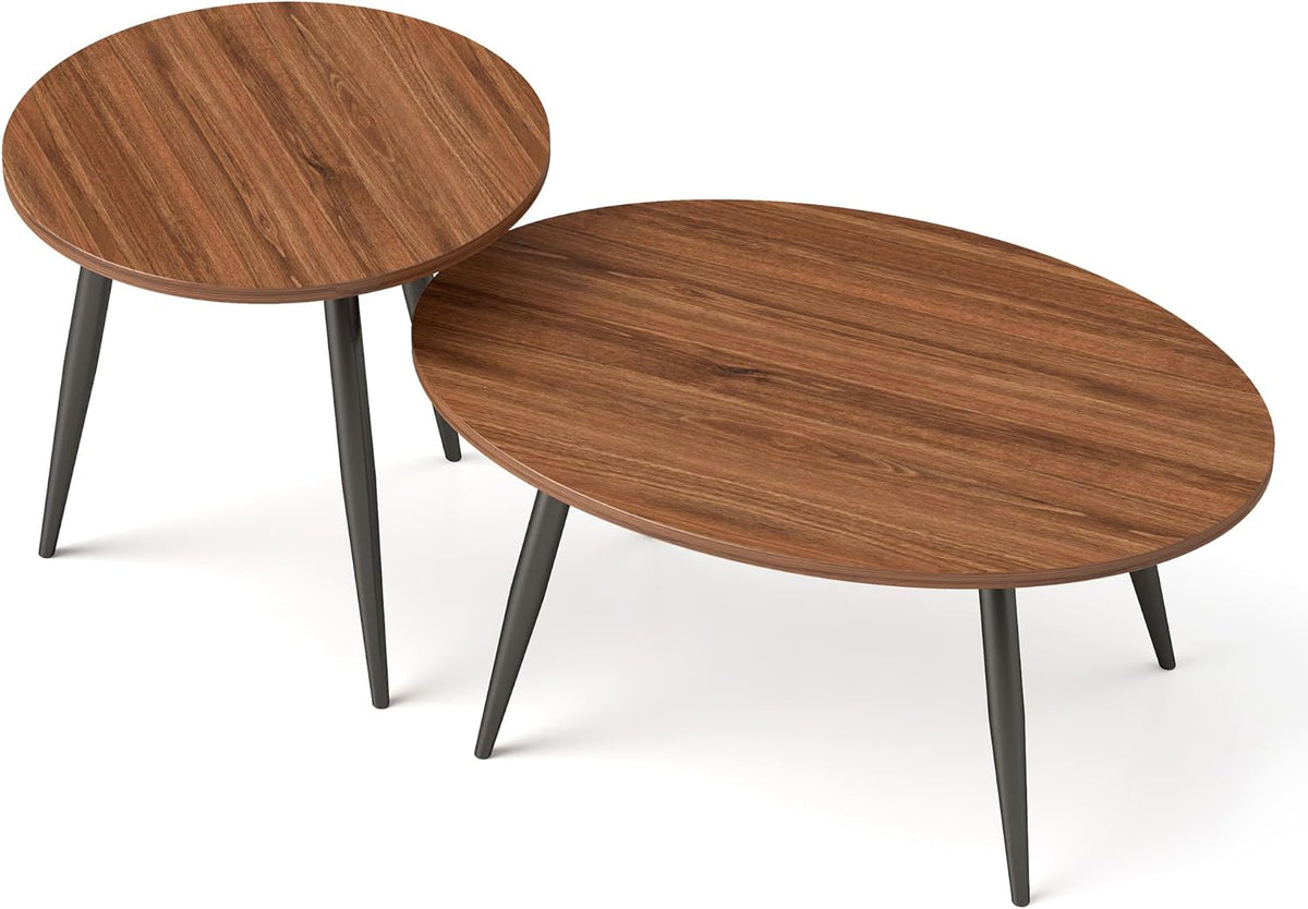 Set of 2 Coffee Table,Nesting Side Table, Living Room Sofa End Table