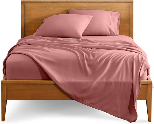 Bare Home Twin Sheet Set - 1800 Ultra-Soft Microfiber Twin Bed Sheets - Double Brushed - Deep Pockets - Easy Fit - Extra Soft - 3 Piece Set - Bedding Sheets & Pillowcases (Twin, Dusty Rose)