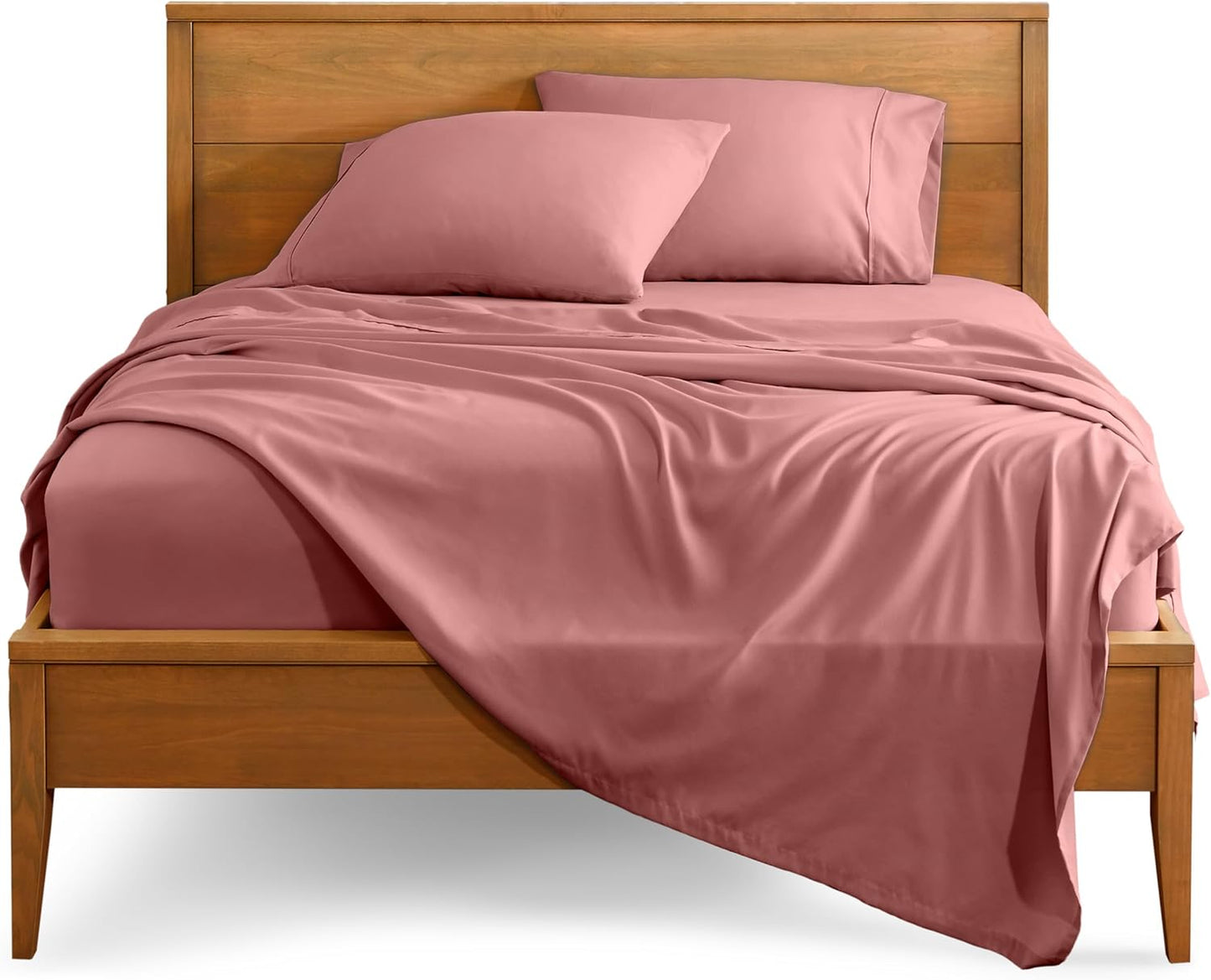 Bare Home Full Sheet Set - Luxury 1800 Ultra-Soft Microfiber Full Bed Sheets - Double Brushed - Deep Pockets - Easy Fit - 4 Piece Set - Bedding Sheets & Pillowcases (Full, Dusty Rose)