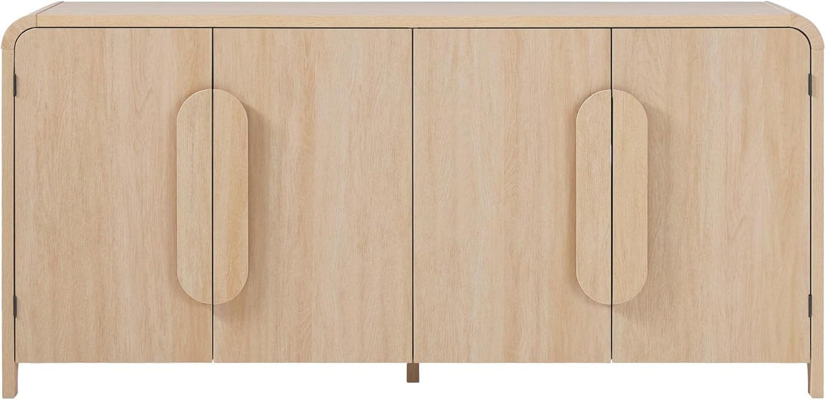 Walker Edison Chantelle Sideboard Buffet with Storage, 64", Coastal Oak