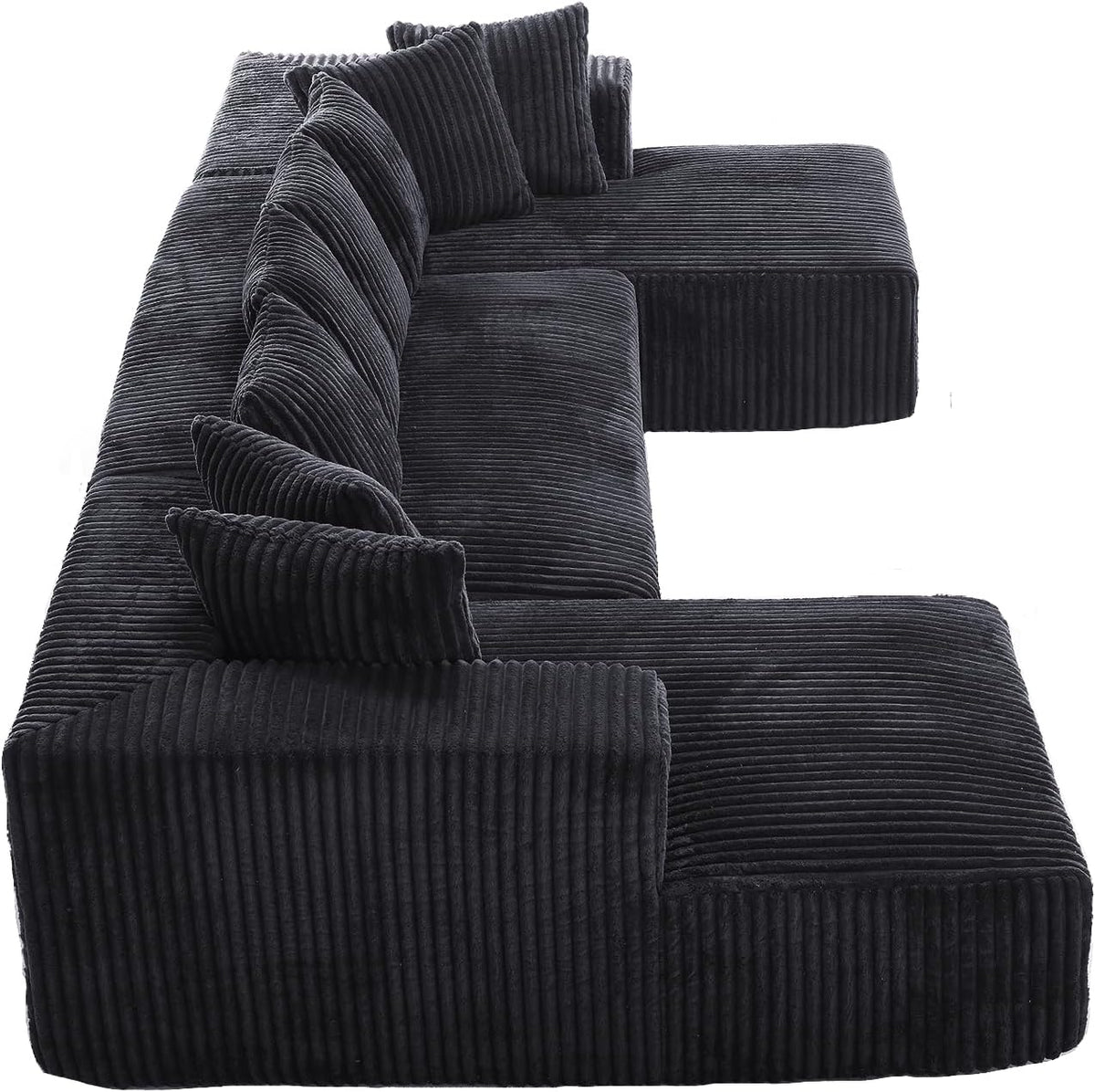 Eafurn Free Combination Cloud Boneless Modular Sectional Sofa with Chaise Lounge,Modern Minimalist Upholstered Couches, Oversized U Shaped Lounge Sofa Couch w/ 8 Pillows