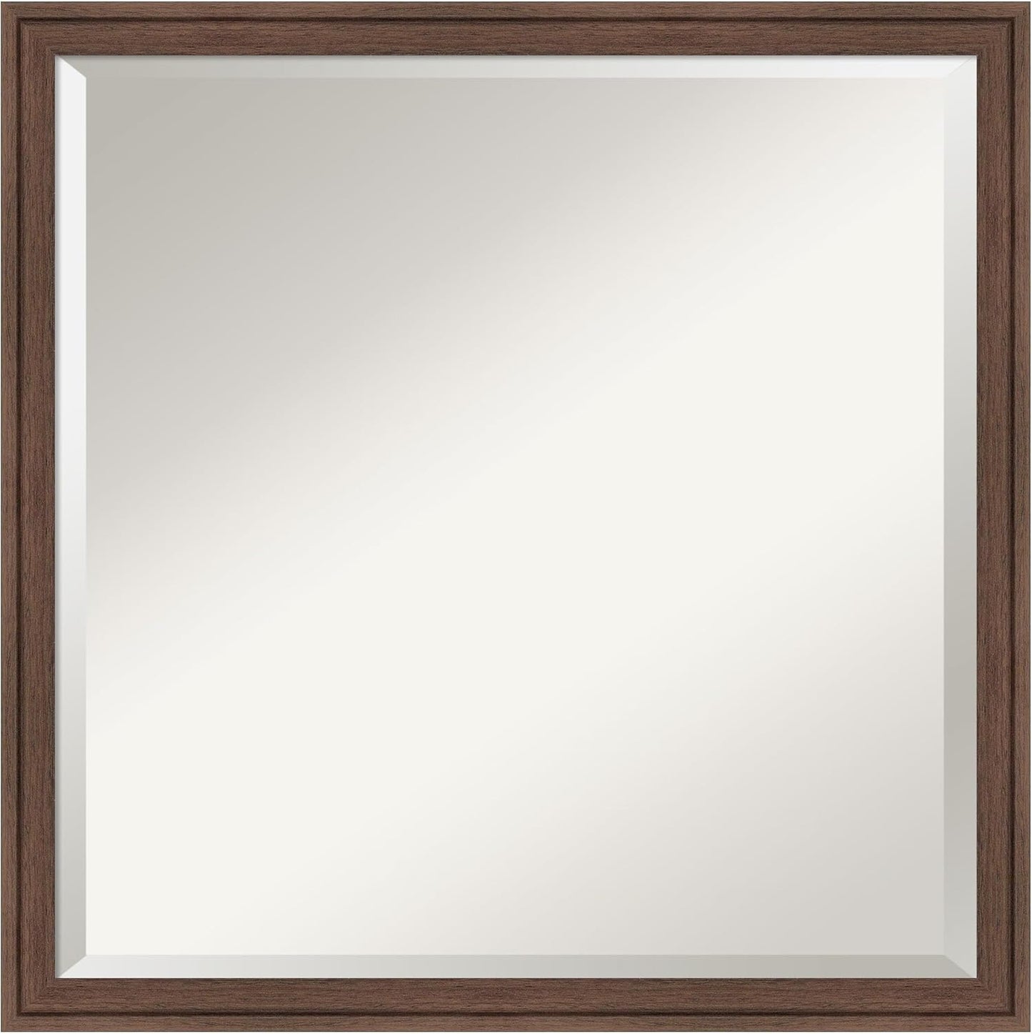 Amanti Art Brown Bathroom Mirror for Over Sink, 22x22 Florence Medium Brown Square Vanity Mirror, Medium Casual Frame, Hangs Horizonally and Vertically, Bathroom Wall Decor, Beveled Edge from WI, USA