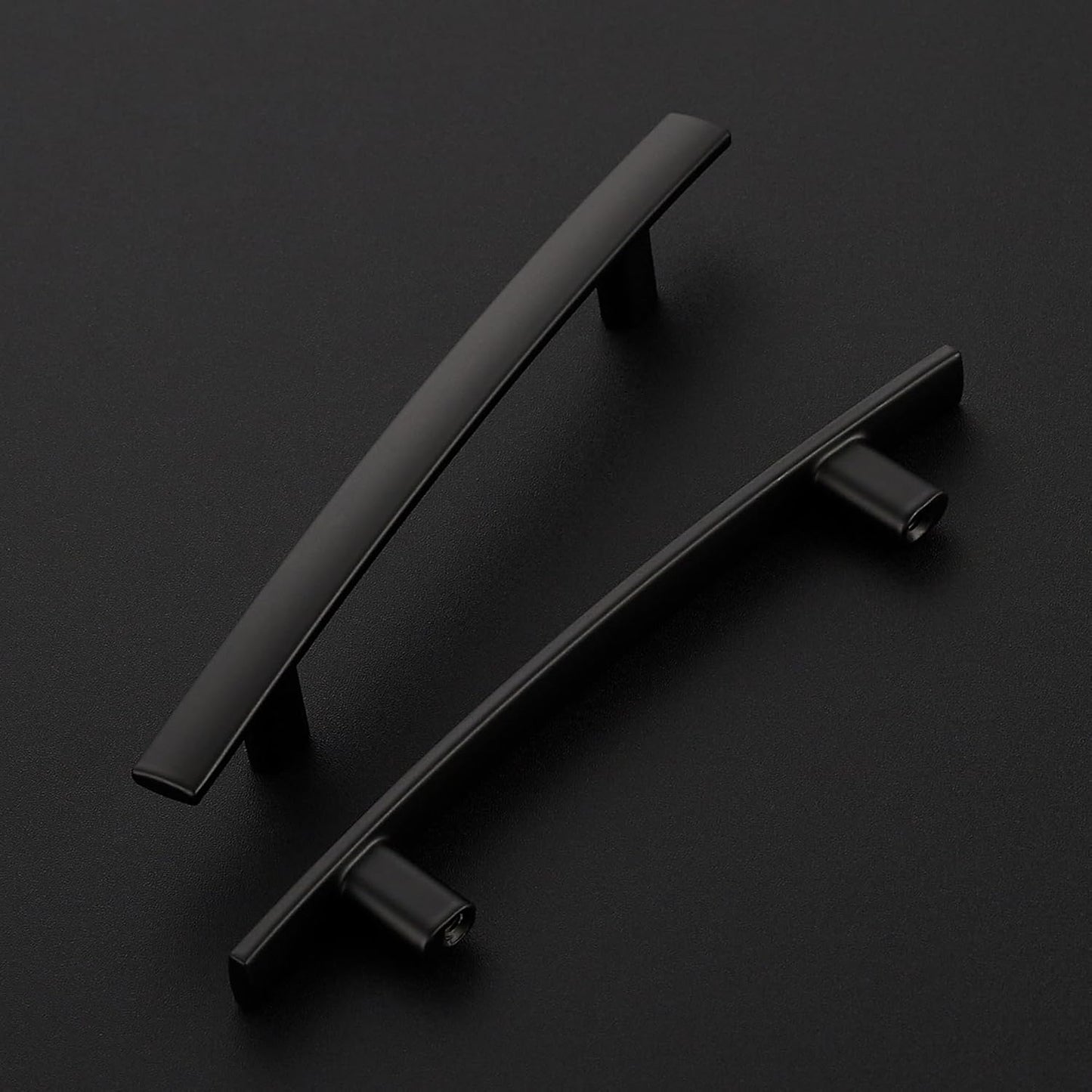 30 Pack Cabinet Handles 4" Hole Center - Curved Cabinet Pulls Black Drawer Pulls for Kitchen Cupboard Solid Hardware for Dresser Drawer Arch Hardware