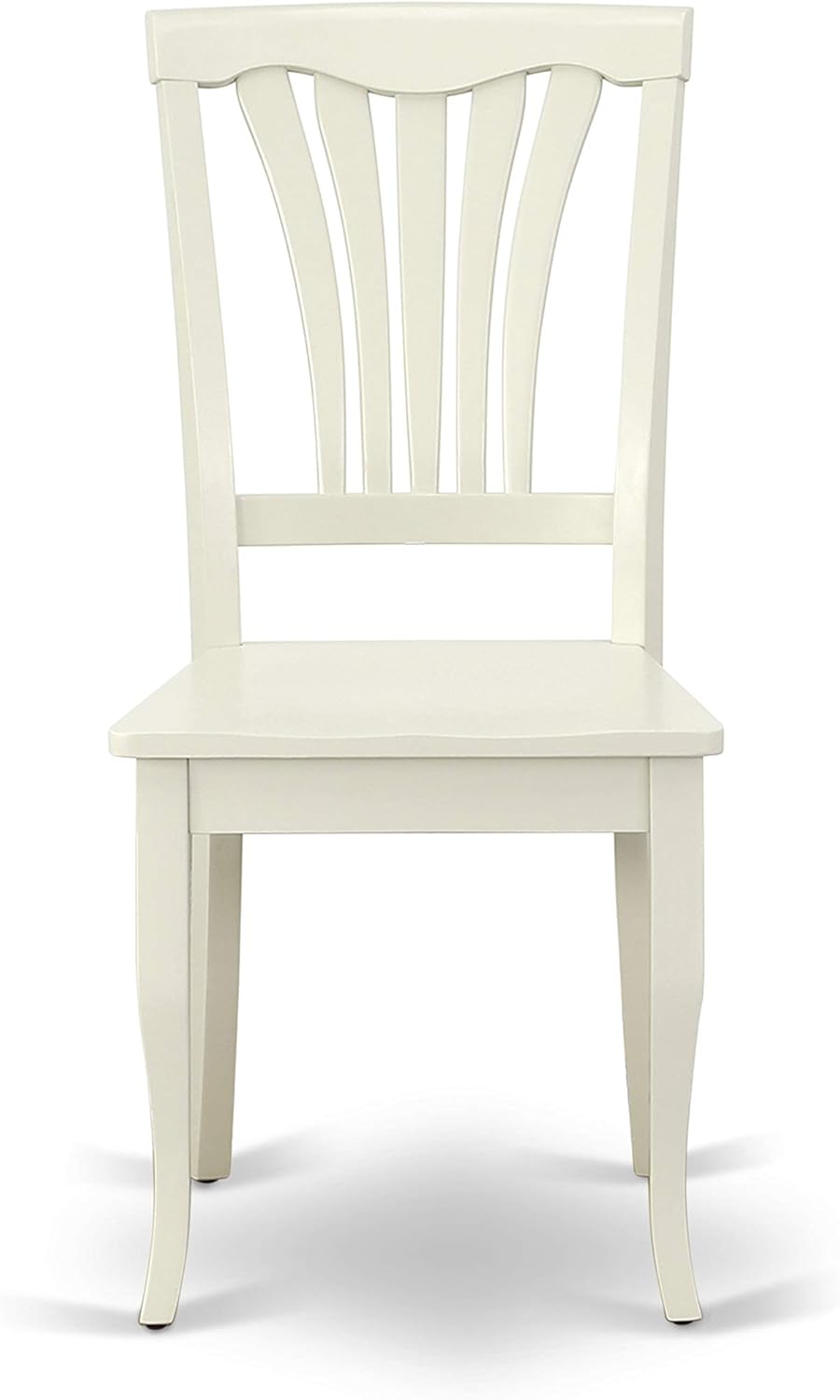East West Furniture HLAV5-LWH-W 5 Piece Kitchen Table Set for 4 Includes a Round Dining Room Table with Pedestal and 4 Solid Wood Seat Chairs, 42x42 Inch, Linen White