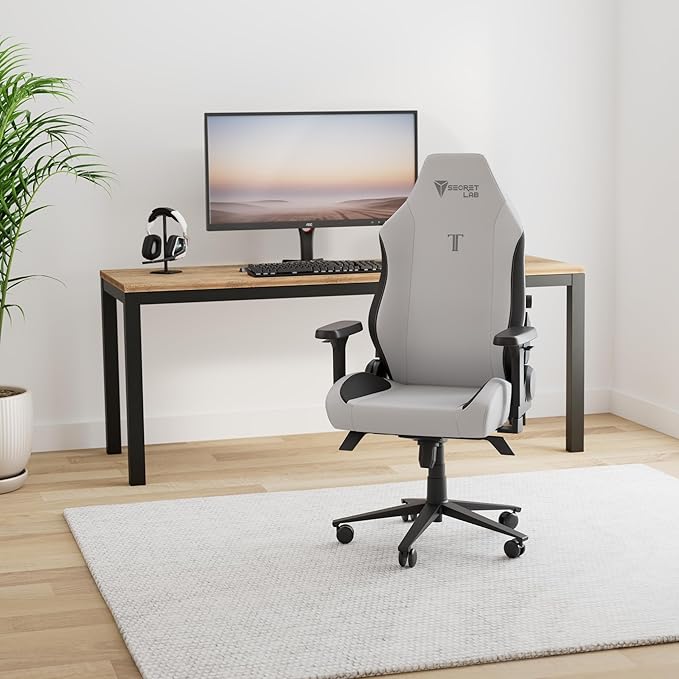 Secretlab Titan Evo Ash Gaming Chair - Reclining - Ergonomic & Comfortable Computer Chair with 4D Armrests - Magnetic Head Pillow & 4-Way Lumbar Support - Small - Gray - Leatherette