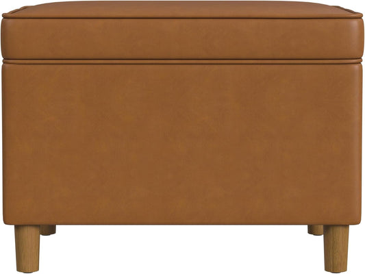Home Decor | Dinah Collection Modern Storage Ottoman | Ottoman with Storage for Living Room & Bedroom(Carmel Faux Leather)