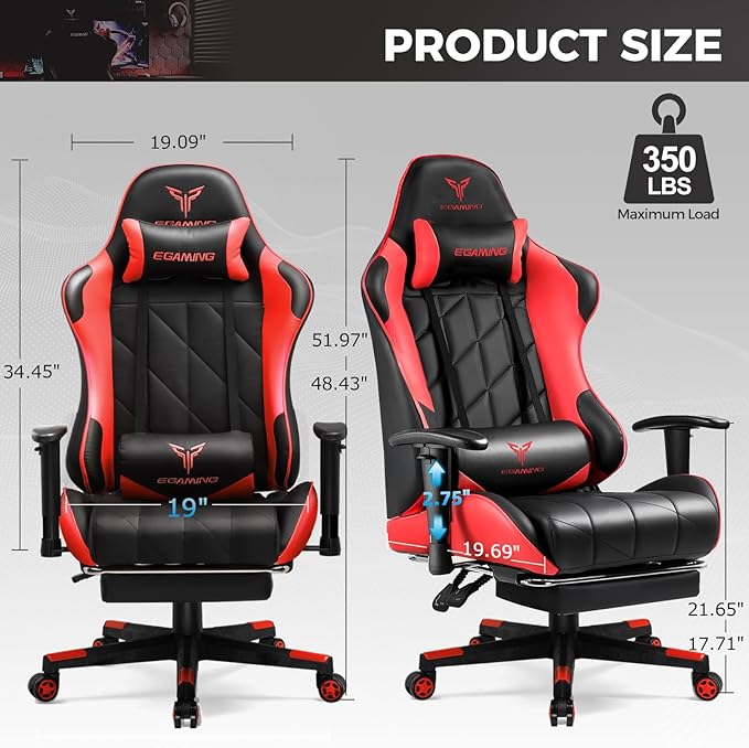 EXRACING Gaming Chair with 3D Adjustable Armrests, Cow Print Design, Ergonomic Office Chair with High Back, Computer Chair with Footrest,Comfy Diamond Stitching Sest, Game Chair for Adults