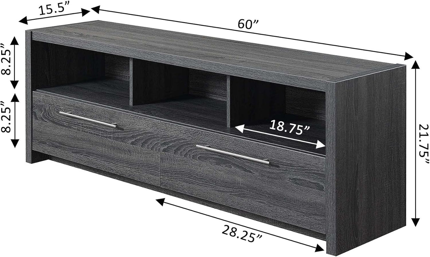 Convenience Concepts Newport Marbella 60 inch TV Stand with Cabinets and Shelves Home_Furniture_and_Decor, unspecified, Weathered Gray