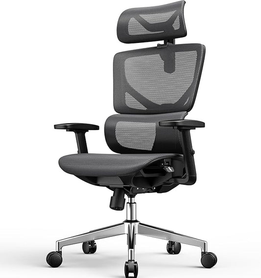 Ergonomic Office Chair - Big & Tall 6'6" Mesh Chair with Dynamic Lumbar Support, 4-in-1 Quick Adjust, 350lbs Capacity - BIFMA Certified Computer Chair for Home Office