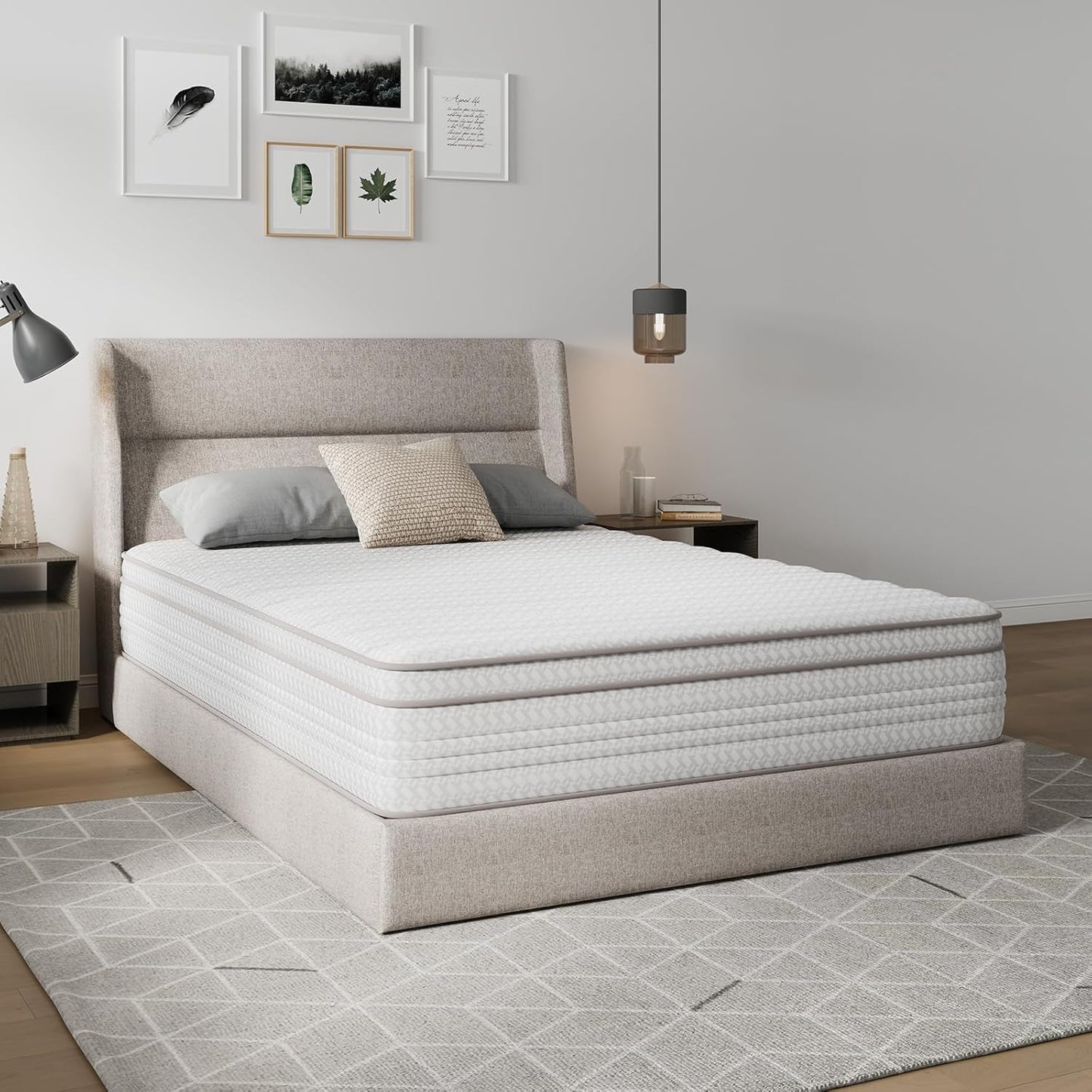 Novilla King Size Mattress, 10 Inch King Mattresses in a Box with Smarts™ Pocket Coil for Pressure Relief, Medium Firm Foam and Spring Hybrid Colchones with CertiPUR-US Certified