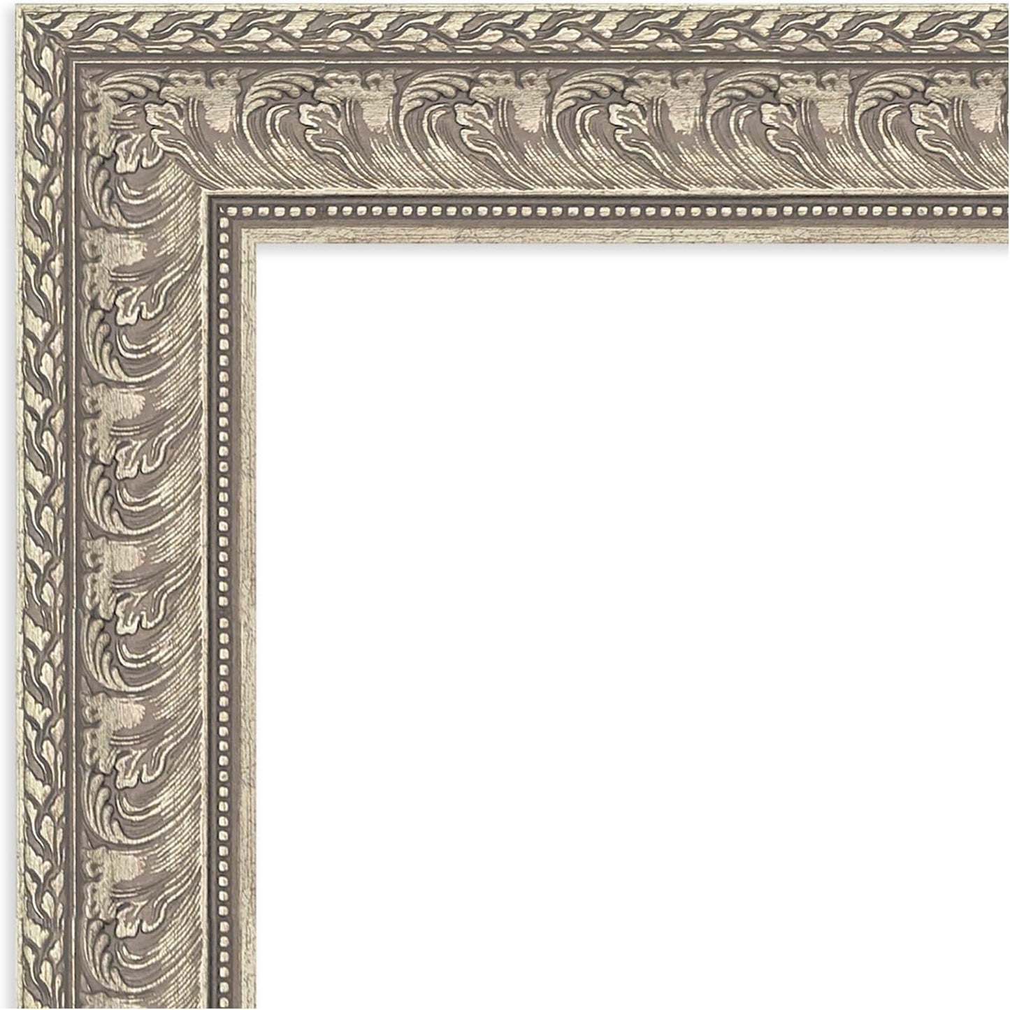Amanti Art Silver Bathroom Mirror for Over Sink, 31x43 Sydney Silver Rectangle Vanity Mirror, Large Traditional Frame, Hangs Horizonally and Vertically, Bathroom Wall Decor, Beveled Edge