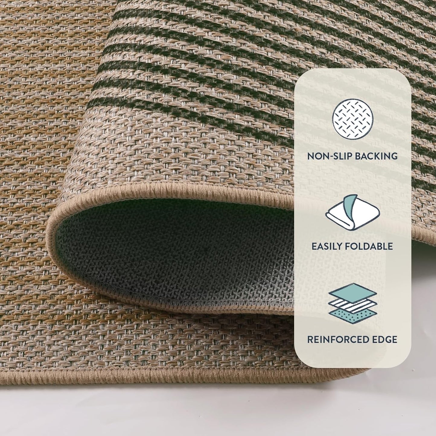 Lahome Modern Rainbow Easy Jute Office Rug, Washable Rugs 4x6 for Living Room Bedroom Farmhouse Kitchen Mats for Floor, Contemporary Non Slip Floor Carpet for Entryway Backyard Sunroom