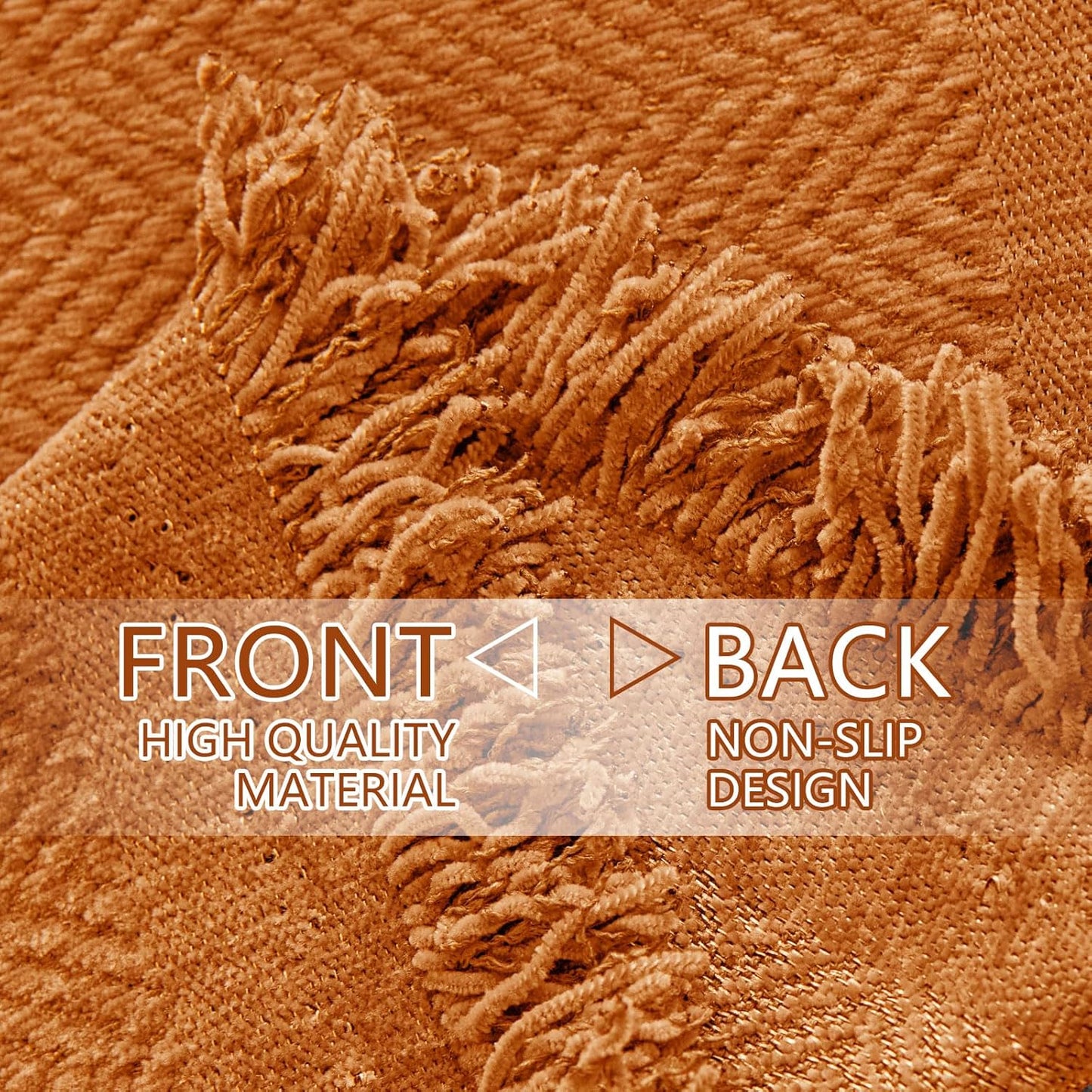 hyha Couch Cover for Dogs, Boho Sofa Covers for 3 Cushion Couch Washable, Chenille Sofa Slipcover for Pets, Soft Loveseat Sectional Couch Throw Blankets with Tassels (Orange, 71x150 Inch)