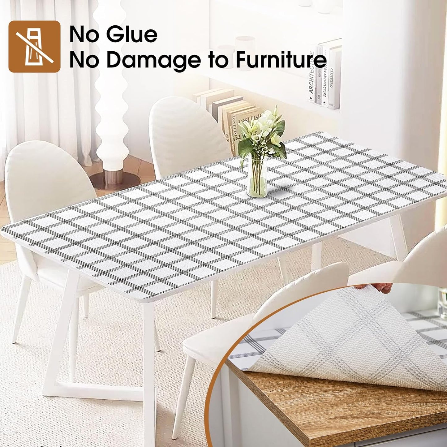 Beautysaid Shelf and Drawer Liner for Kitchen Cabinet, Non Adhesive Non Slip Shelf Paper Waterproof Washable Thickened for Dresser Pantry Shelve Bathroom Protector Liner(Plaid,23.6 in x 20 FT)