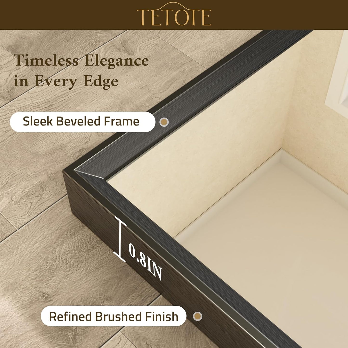 TETOTE Black Framed Mirror for Bathroom Vanity 40" x 30" Matte Black Rectangle Beveled Frame Wall Mirror for Over Sink, Tempered Glass, Modern Farmhouse Bedroom, Entryway, Living Room
