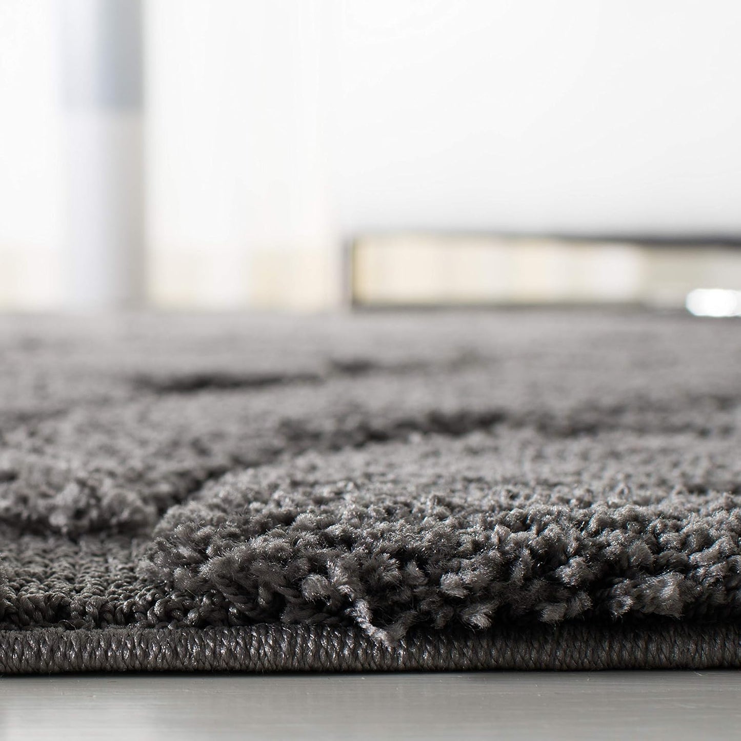 SAFAVIEH Florida Shag Collection Runner Rug - 2'3" x 13', Grey, Scroll Design, Non-Shedding & Easy Care, 1.2-inch Thick Ideal for High Traffic Areas in Living Room, Bedroom (SG455-8013)