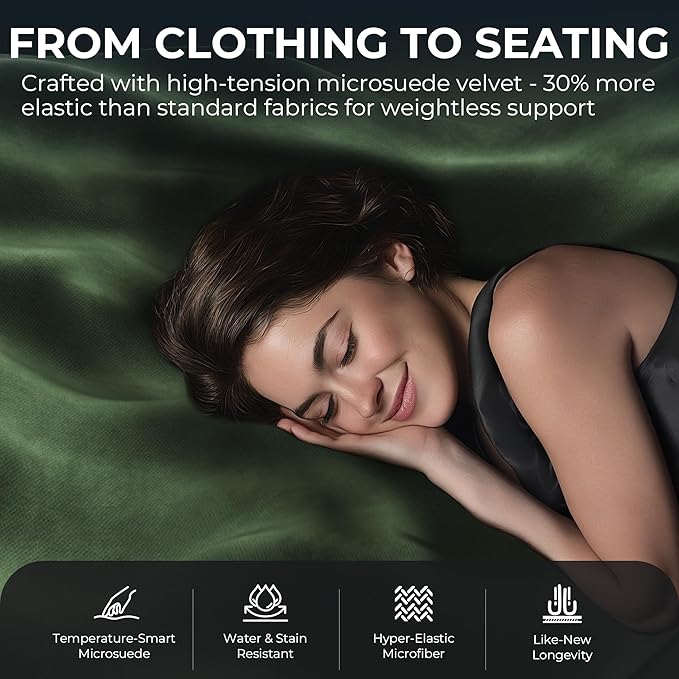 Dowinx Big and Tall Gaming Chair, Suede Fabric Game Chair with Pocket Spring Cushion, High Back Gamer Chair Ergonomic with Footrest for Adults Office, 440LBS, Green