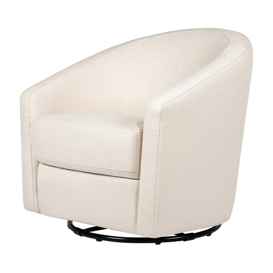 babyletto Madison Swivel Glider in Performance Natural Eco-Twill, Water Repellent & Stain Resistant, Greenguard Gold and CertiPUR-US Certified