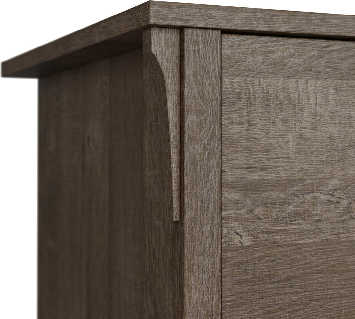 Bush Furniture Salinas 5 Shelf Bookcase in Ash Brown, Tall Bookshelf, Large Book Shelf for Living Room, Home Office, or Entryway