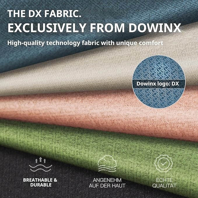 Dowinx Gaming Chair Breathable Fabric Game Chair with Gel Pad and Storage Bag, Comfortable Gamer Chair with Pocket Spring Cushion,Ergonomic Computer Chair with Footrest,Blue