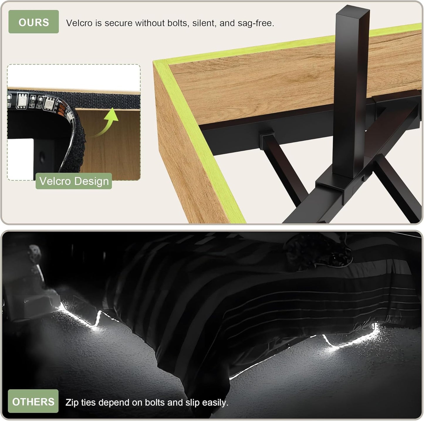 Feonase Floating Bed Frame Twin with Led Lights and Charging Station, Wood Full Size Bed Frame with Storage Headboard, Heavy Duty Metal Slats, No Box Spring Needed, Easy Assembly,Oak