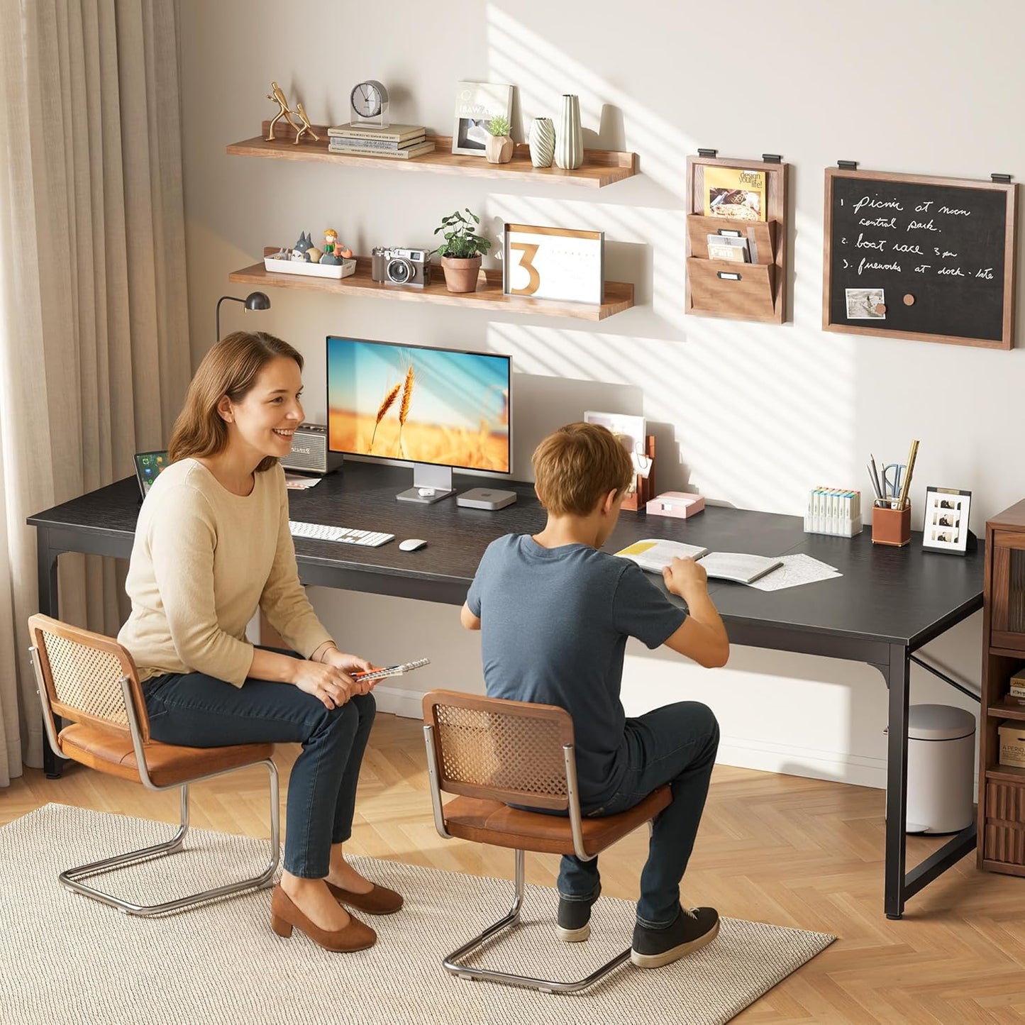 PRAISUN 78.7 X 29.5 Inch Computer Desk with Deeper Desktop, Long Gaming Office Writing Work Desk for Home Office, Study, Bedroom, Work from Home, Metal Frame, Black