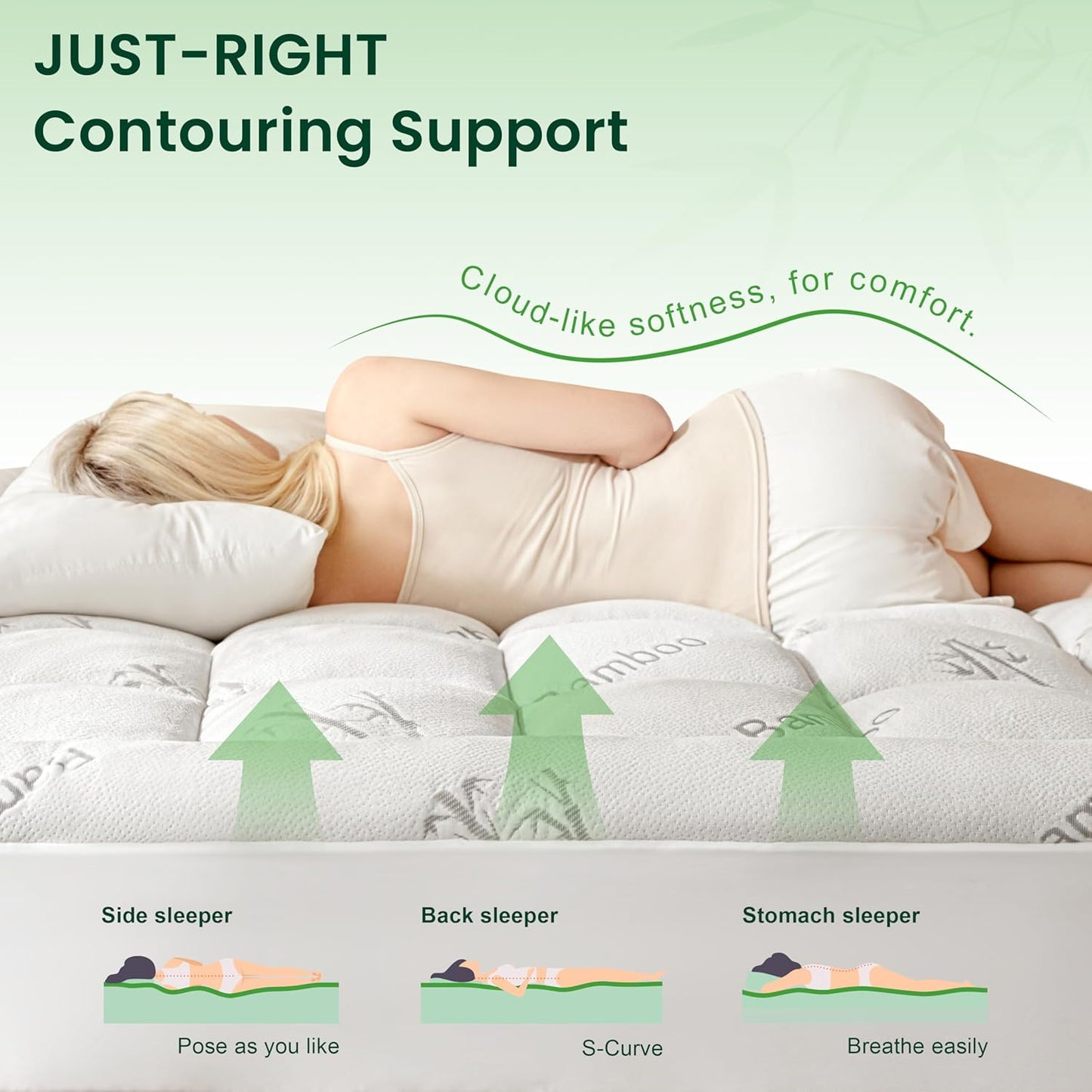 Love's cabin Twin XL Mattress Topper, Rayon Derived from Bamboo, 900 GSM Mattress Topper Pad College Dorm Size, Thick Pillow Top Mattress Pad for with 8"-20" Deep Pocket(39"x80")
