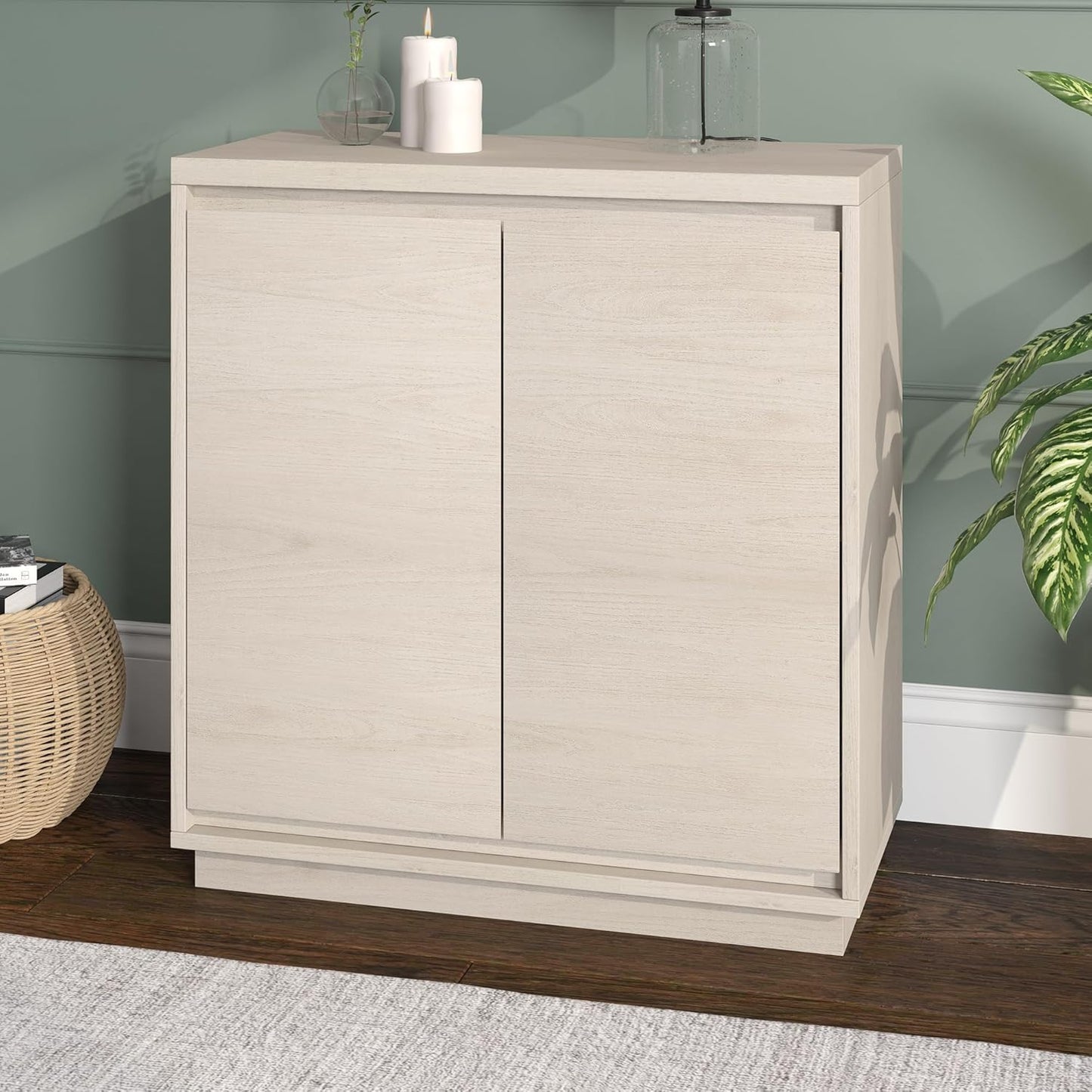 Henn&Hart Presque Accent Cabinet, 30" Wide, Alder White