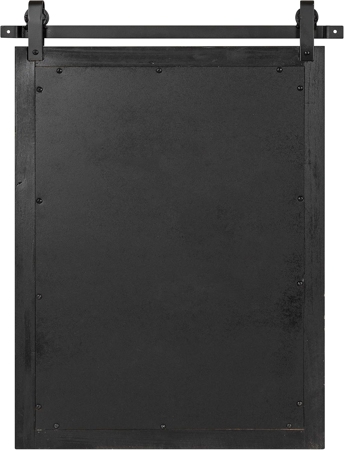 Kate and Laurel Cates Farmhouse Wood Framed Wall Mirror, 18 x 26, Gray, Barn Door-Inspired Rustic Mirrors for Wall