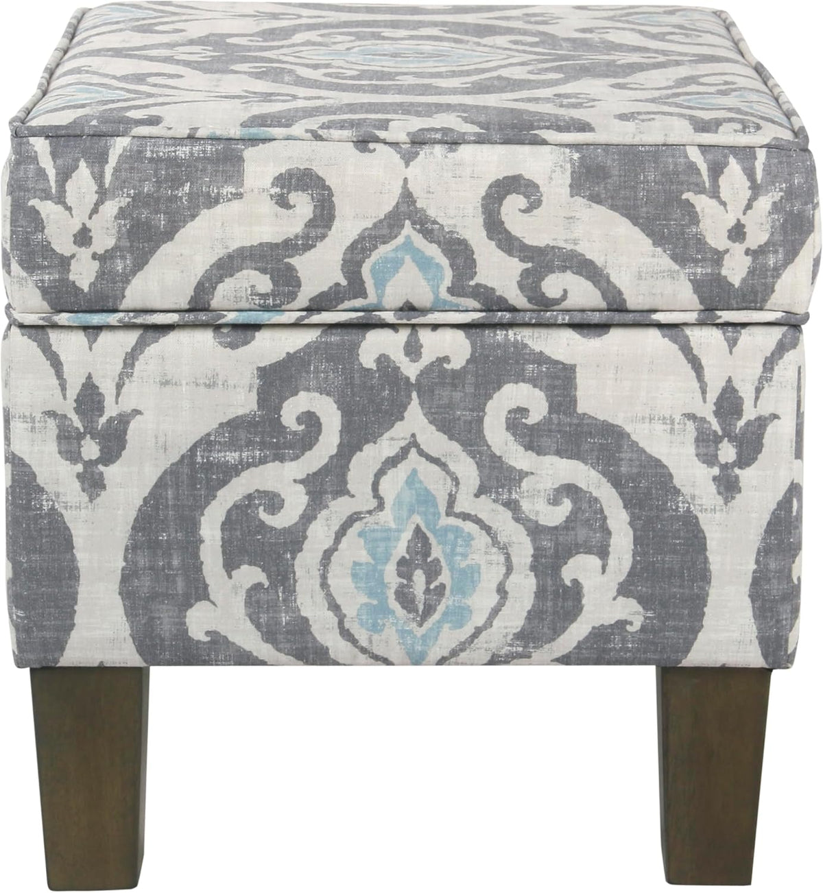 Home Decor | Dinah Collection Modern Storage Ottoman | Ottoman with Storage for Living Room & Bedroom(Blue Slate)