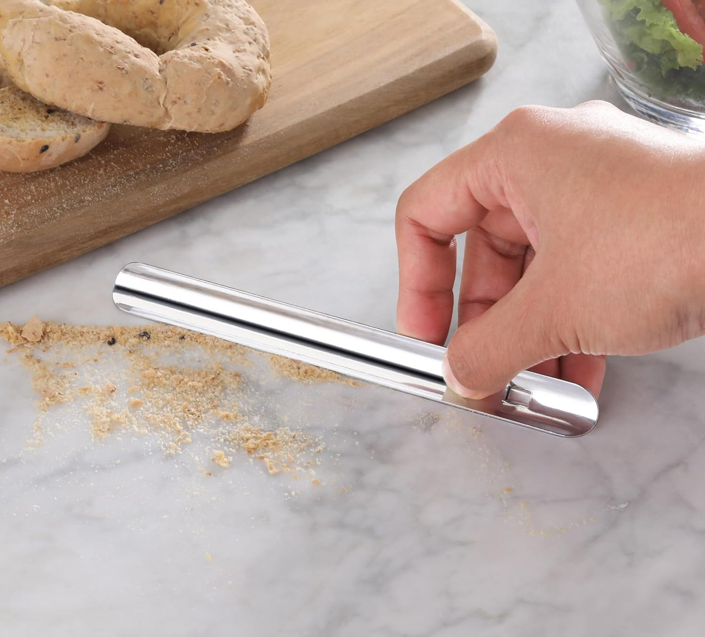 New Star Foodservice 22827 Aluminum Table Crumber 6-Inch, Set of 12, Silver