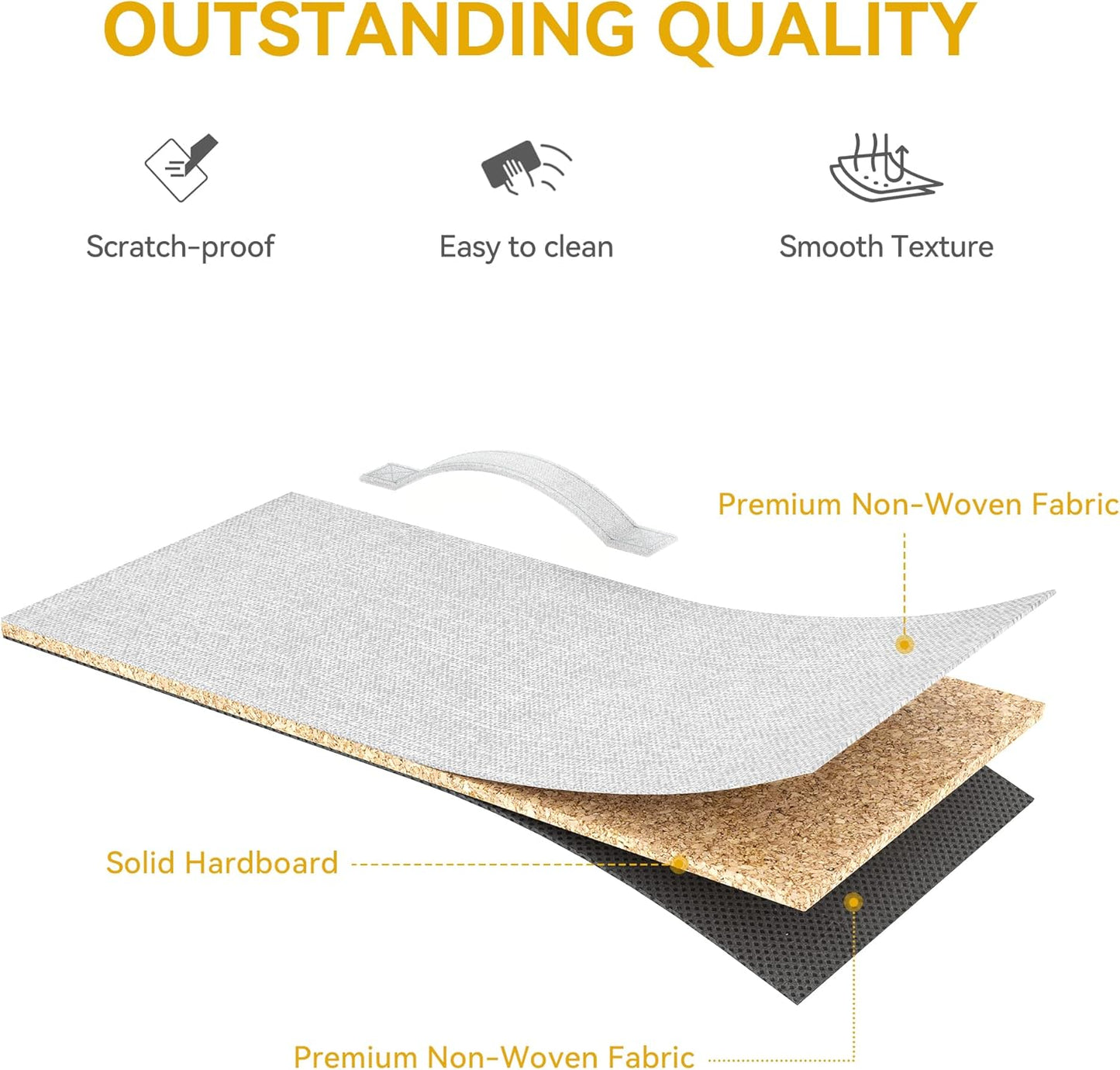 DWVO Fabric Dresser for Bedroom, Tall Dresser with 8 Drawers, Storage Tower with Fabric Bins, Chest of Drawers for Closet & Living Room - Sturdy Steel Frame, Wooden Top