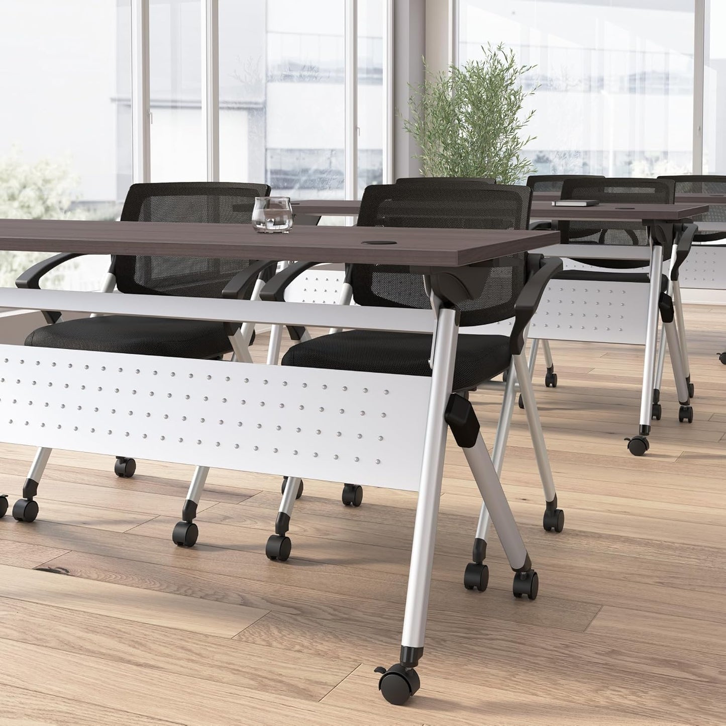 Bush Business Furniture Folding Training Table, 72 inch Desk, Commercial-Grade Bundle for Office or Classroom, Envision Collection, Gray