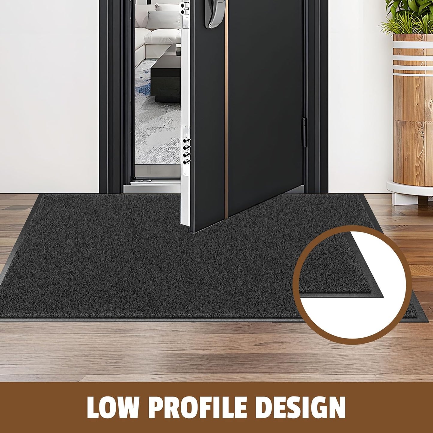 Front Door Mat Outside Entrance, 60" x 36" Doormat Outdoor Indoor Entrance, Non Slip Indoor Mats for Entryway, Heavy Duty Waterproof Low Profile Welcome Mat for Entry, Patio, High Traffic Areas