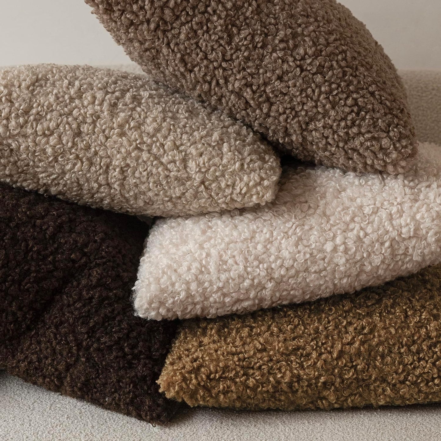 Foindtower 2 Pieces 16x16 Inch Dark Bronze, Faux Fur Throw Pillow Cover Accent Sherpa Furry Pillow Covers Fuzzy Soft Pillowcases Cozy Sheepskin Decorative Fleece Cushion Case for Bed Couch Living Room