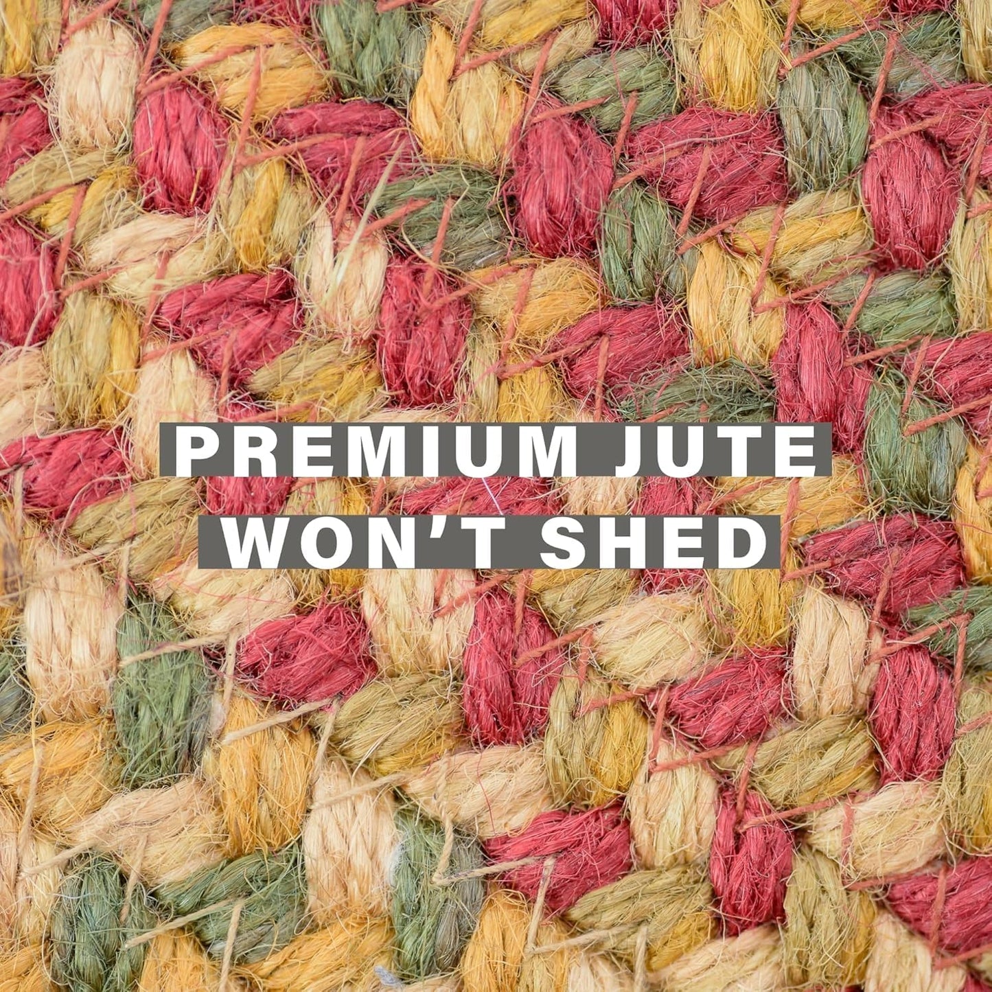 Cider Barn Cranberry Red Round Braided Rug, Jute, 6' - Perfect Country Rustic Decor for Living Room, Dining Room, Everywhere