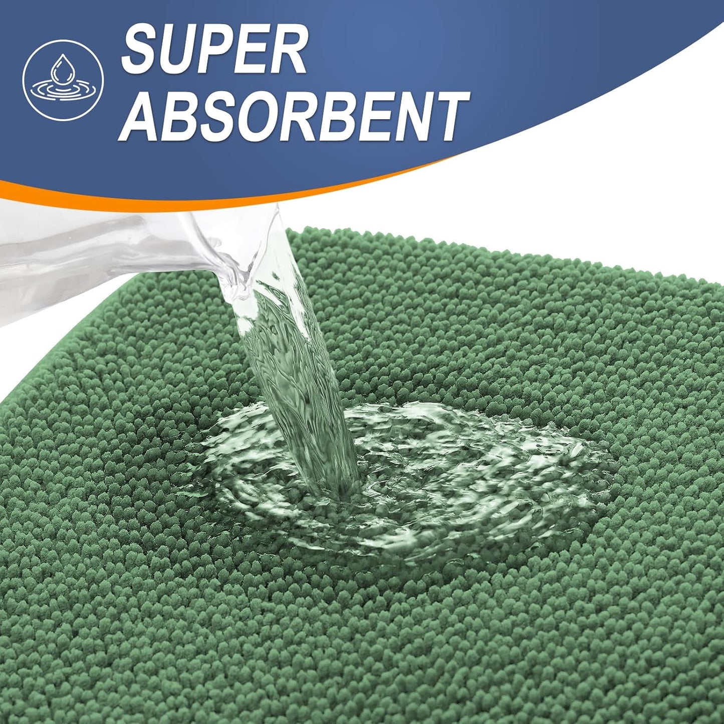 OLANLY Thick Memory Foam Bath Mat Rug 24x16, Extra Soft Absorbent Bathroom Rug, Quick Dry Bath Mats, Non-Slip, Machine Washable Carpet for Bathroom, Tub and Shower, Home Decor Accessories, Olive Green